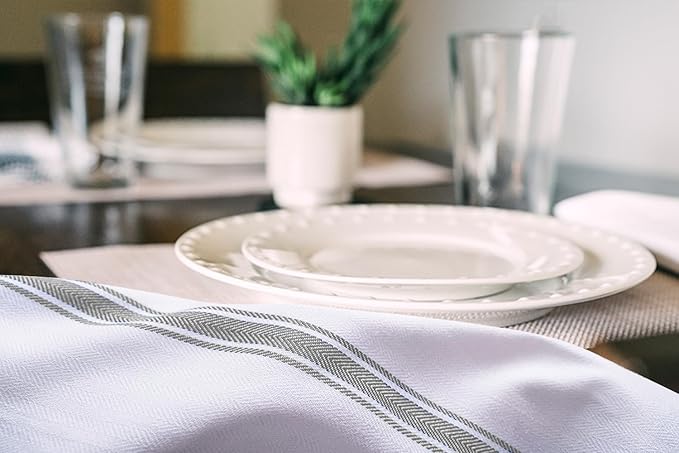 Dish Towels Set (Value Pack of 30) Size 15x25 Inch, 100% Cotton Soft & Absorbent Kitchen Towels, Tea Towels, Reusable Cleaning Cloths for Household Cleaning (Grey)