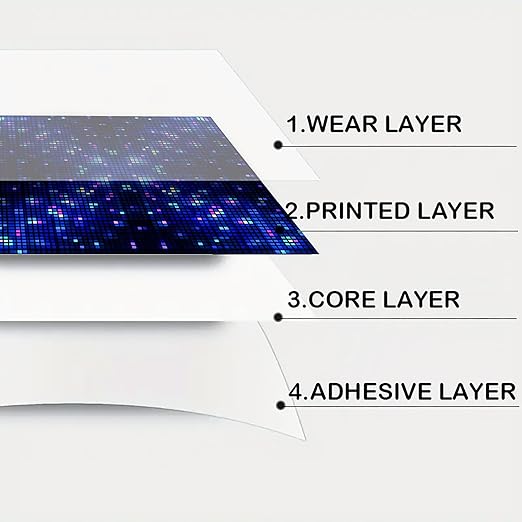 Nuxovilar Peel and Stick Vinyl Floor Tiles - 11.8"x11.8" Colorful Pixel Pattern, 10 Pcs Self-Adhesive Peel and Stick Flooring for Easy Room Upgrade