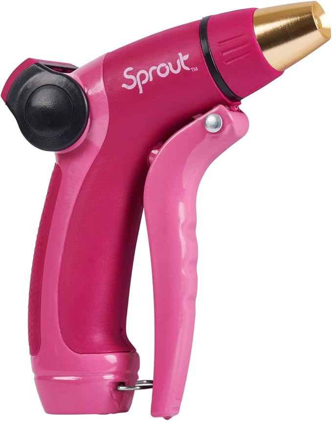 Sprout 65109-AMZ Metal Front Trigger Adjustable Nozzle and QuickConnect Product Adapter Amazon Bundle, Raspberry Red