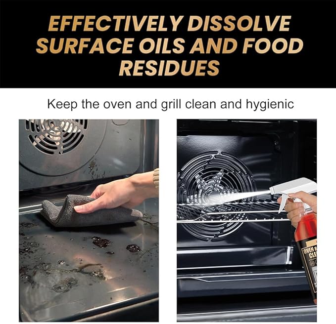 Oven and Grill Cleaner Spray, Greasy Dirt Clean Spray, Multifunctional Powerful Kitchen Degreaser Foam Cleaner, for All Kitchen Surfaces – Ovens, Grills, Frying Pans, Range Hoods, And Barbecues (1pc)