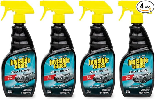 Invisible Glass 92163-4PK Premium Glass Cleaner Spray for Car Windshields and Windows – Automotive and Home Window Cleaner – Streak-Free, Ammonia-Free, Tint-Safe – 16 fl oz (Pack of 4)