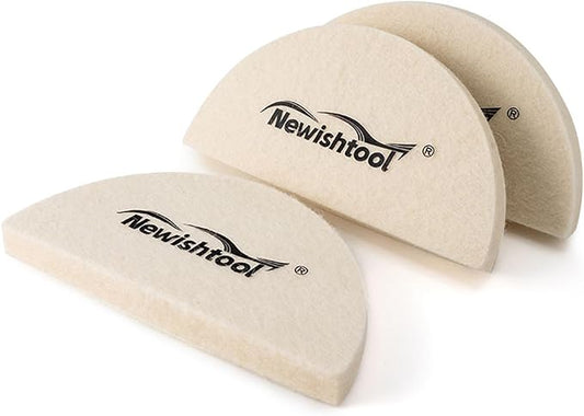 NEWISHTOOL 3 PCS Wool Felt Squeegee Window Tint Tools, Scratch Free Soft Woolen Squeegee for Vinyl Wrap, Glass Tint Film, Car Wrapping, PPF Installation
