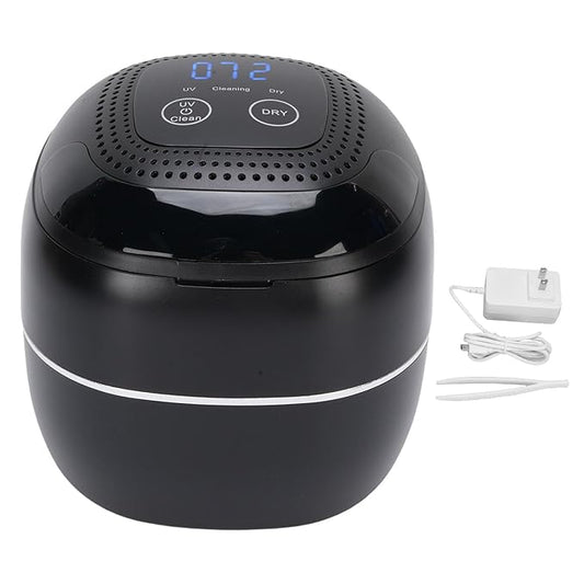 YUYTE Jewelry Cleaner Machine, 45KHz Ultrasonic Cleaner with Flip Top Lid 304 Stainless Steel Inner for Jewelry Glasses Watches, 180ml (US Plug)