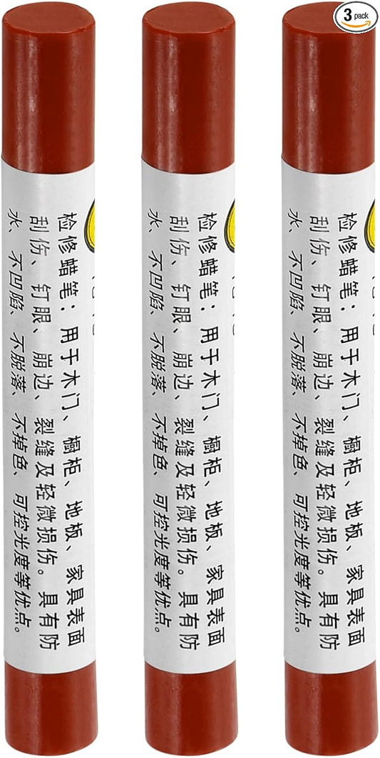 uxcell Furniture Repair Crayons, 3Pcs - Wood Wax Filler Stick, Furniture Markers Touch Up - for Scratches Holes Tables Desks Wooden Floors Cover Ups, Taupe
