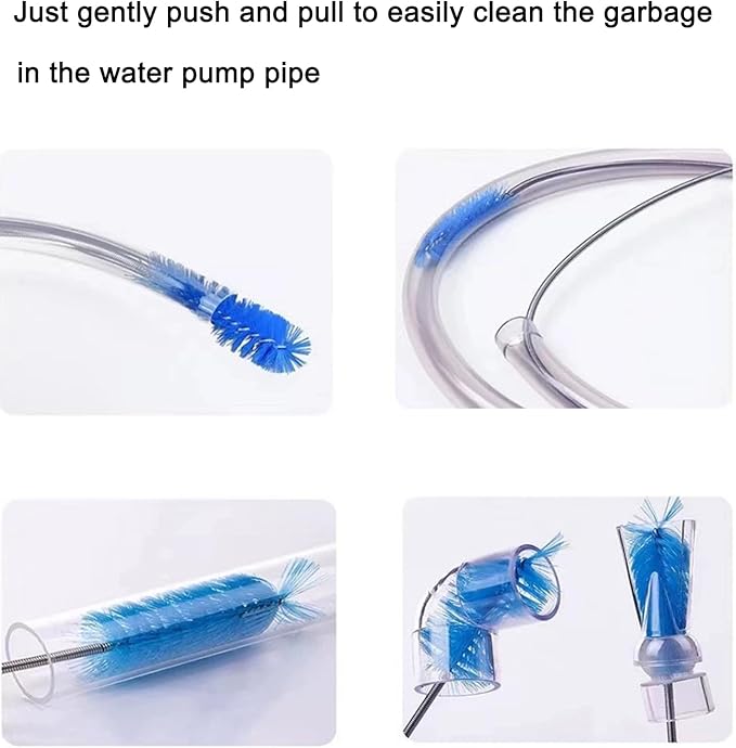 Flexible Long Drain Brush 61in Nylon Cleaner Double Ended Hose Tube Stainless Steel Pipe Brush 10 PCS 8.2in Straw Cleaning Brush