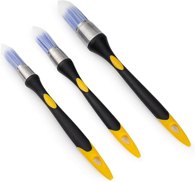 Mister Rui Trim Brush Set, 3 Pcs Paint Brushes for Painting Walls, Trim Paint Brush, Small Paint Brush, Small Brushes for Painting, 5/8”, 3/4” and 1”