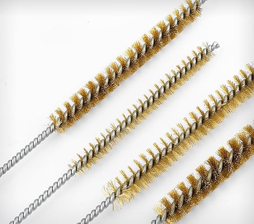 Generic 7pcs Brass Wire Tube Brush Set,Bottle Brushes for Cleaning f, 11-Inch Long Brass Brushes,Deep Cleaning of Matel,Pipes, Bottles, Keyboards, Glass and More, Gold