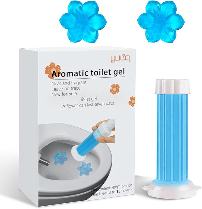 YUCO Toilet Gel Stamps Floral Shaped Toilet Bowl Cleaner Gel, Helps to Clean the Toilet, Preventing Urine Stains and Limescale Keeping it Fresh and Clean(Pack of 1, Ocean)