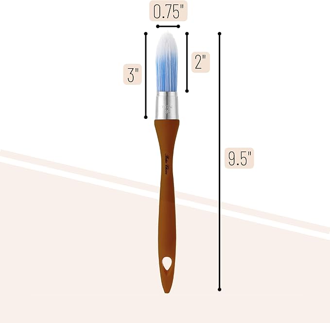 Bates- Trim Paint Brush, 0.75 Inch, Ergonomic Non-Slip Handle, Synthetic Bristles, Trim Brushes for Painting, Clay Color