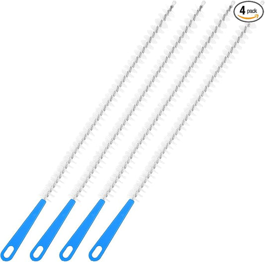 4 Pack Flexible Drain Cleaning Brush, Sink Pipe Cleaners Drain Clog Remover Tool with Nylon Bristles Rust-Resistant Sink Unblocker Tool for Toilet Kitchen Shower Sewer Tub