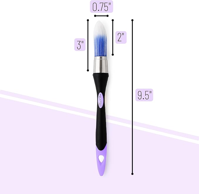 Bates- Trim Paint Brush, 0.75 Inch, Ergonomic Non-Slip Handle, Synthetic Bristles, Trim Brushes for Painting, Black & Purple