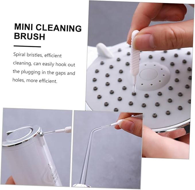 Flexible Drain Cleaning Brush Set 20 Pieces Spiral Bristle Sewer Clog Remover Tool for Kitchen Sink Bathroom Sprayer Cleaning, Sturdy Plastic Handle, Suitable for Household Drain