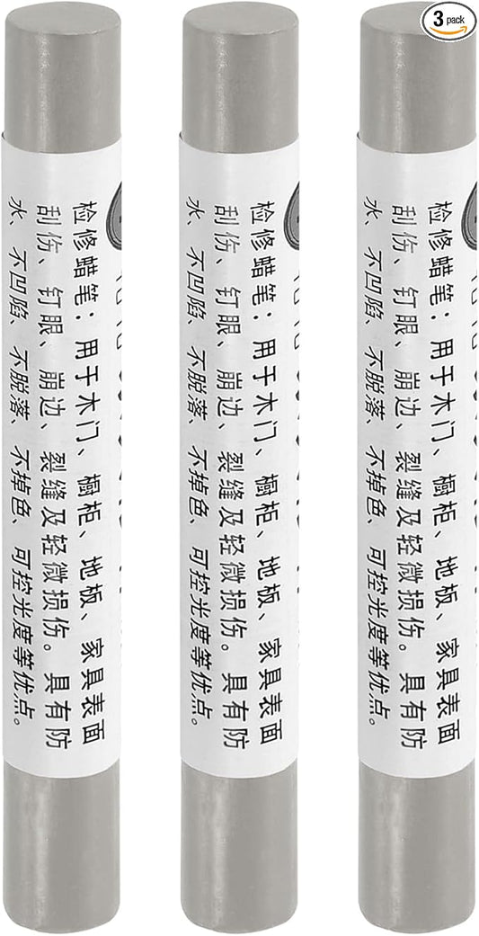 uxcell Furniture Repair Crayons, 3Pcs - Wood Wax Filler Stick, Furniture Markers Touch Up - for Scratches Holes Tables Desks Wooden Floors Cover Ups, Coffee Cloth Pattern