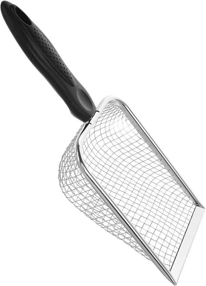 Beach Shell Shovel with Fine Mesh Sifter 10.43 Inch Lightweight Portable Sand Scoop for Reptile Substrate Cleaning and Outdoor Beach Use