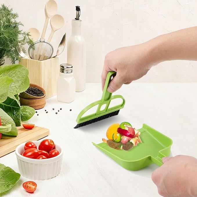Healifty 12 Sets Dustpan Hand Broom and Shovel Small Broom and Dustpan Set for Desk Keyboard Pet - Portable Desktop Sweep Tools