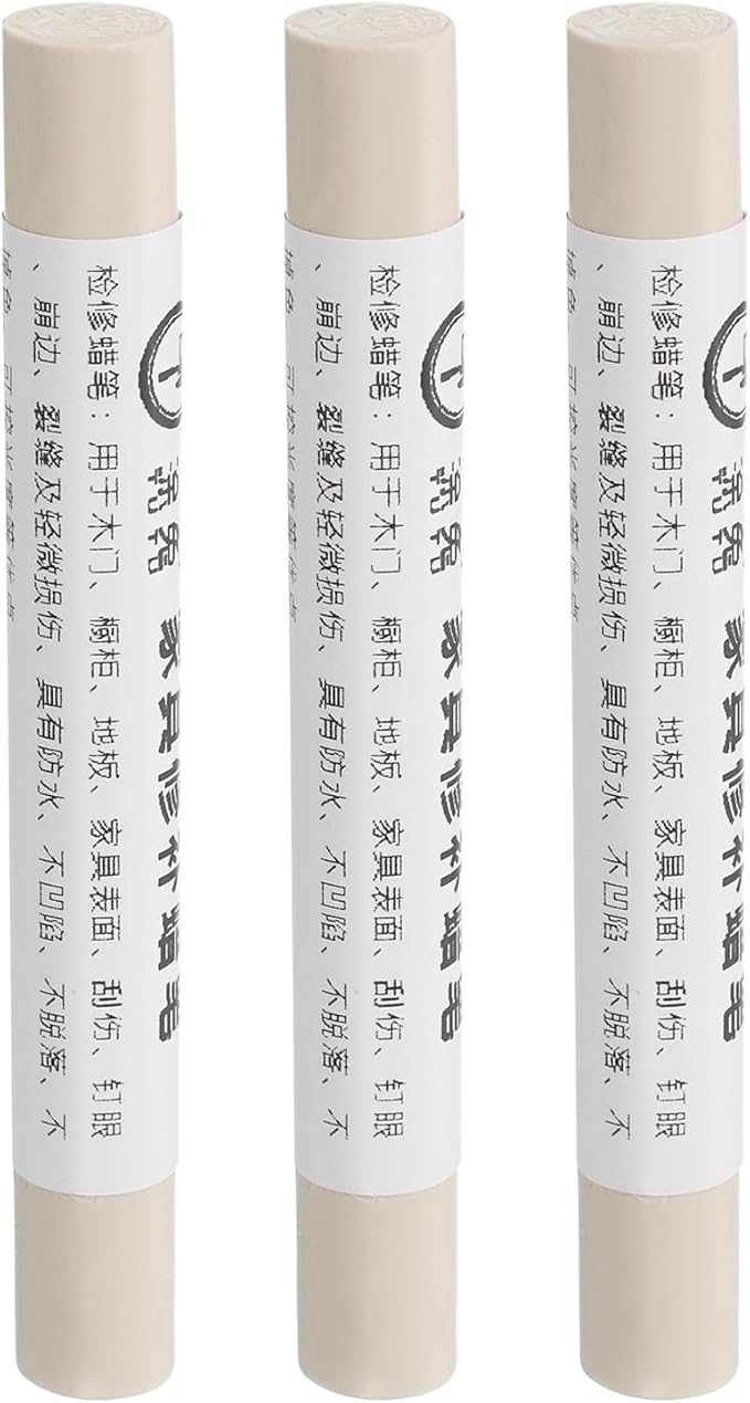 uxcell Furniture Repair Crayons, 3Pcs - Wood Wax Filler Stick, Furniture Markers Touch Up - for Scratches Holes Tables Desks Wooden Floors Cover Ups, Grey White Oak