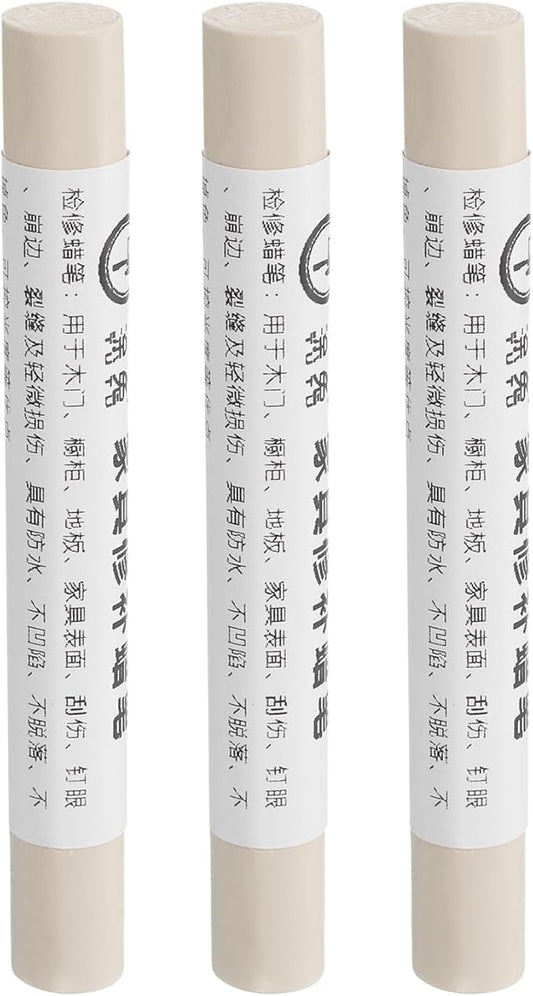 uxcell Furniture Repair Crayons, 3Pcs - Wood Wax Filler Stick, Furniture Markers Touch Up - for Scratches Holes Tables Desks Wooden Floors Cover Ups, Grey White Oak