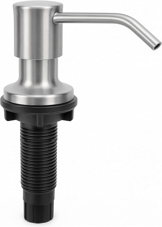 Soap Dispenser for Kitchen Sink with Bonus Tube Extension Kit (Brushed Nickel)