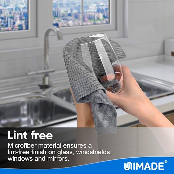 Microfiber Cleaning Cloth, 10 Pack Reusable Microfiber Towels for Cars Lint Free Cleaning Shop Towel Rags for Home Kitchen Automotive Bar Mechanic Restaurant Garage, 11.5"x 11.5", Grey