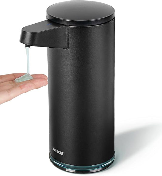 AIKE SensePro Automatic Soap Dispenser Type-C Rechargable, Stainless Matte Black Coating 12.8 fl.oz. for Liquid Soap