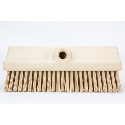 SPARTA 40423EC25 Plastic Floor Scrub Brush, Wall Brush, Equipment Brush With Nonabsorbent Bristles For Industrial Kitchens, Hospitals, Commercial Cleaning, 4 Inches, Tan, (Pack of 2)