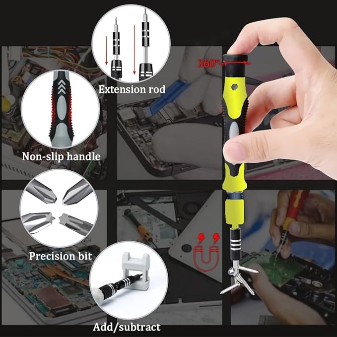 115 in 1 Precision Screwdriver Set, Tool Gifts for Men, Mini Repair Tool Kit with Torx Triwing Bits, Repair for PS5，Computer, Macbook, Laptop, PC, RC