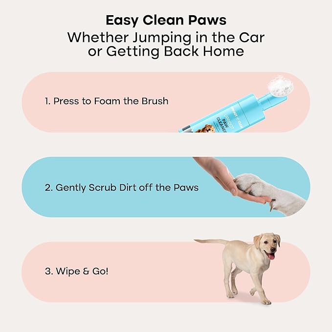Uproot Clean Dog Paw Cleaner - No-Rinse Paw Cleaner for Dogs - Easy Dog Foot Washer with Bristle Brush - Fragrance-Free Foot Scrubber for Home and On-the-Go - Hypoallergenic & Safe All Dogs