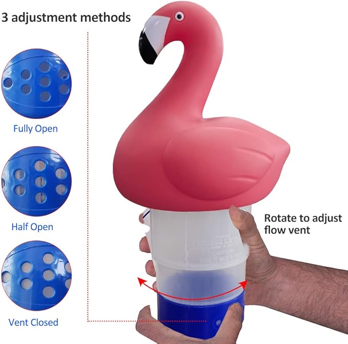 Blufree Chlorine Floater, Floating Chlorine Dispenser, Cute Animal Floating Pool Chlorinator Basket for Chemical Tablets Fits 3 Inch Tabs Bromine Holder Used for Pool Spa