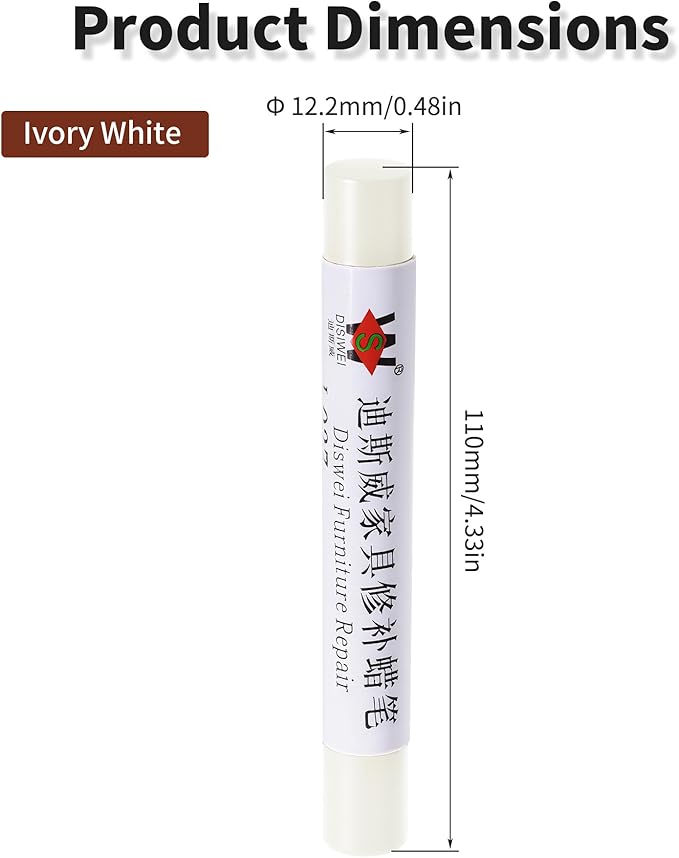 Wood Filler Sticks Ivory White Furniture Scratch Repair Crayons Wood Floor Repair Wax Filler Sticks Furniture Repair Wax Crayons for Wooden Furniture, Floors, Cabinets & Tables
