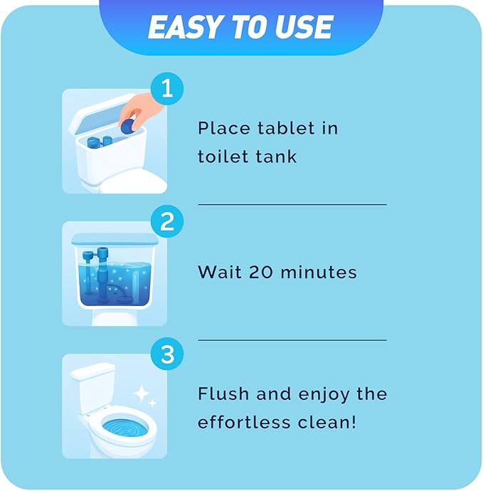 Toilet Bowl Cleaner Tablets 40 Pack, Long-Lasting Drop-in Tank Tablets with Sustained-Release Technology, Fight Tough Stains & Odors, Household & Commercial Use, Compatible with Most Toilets-Valuable