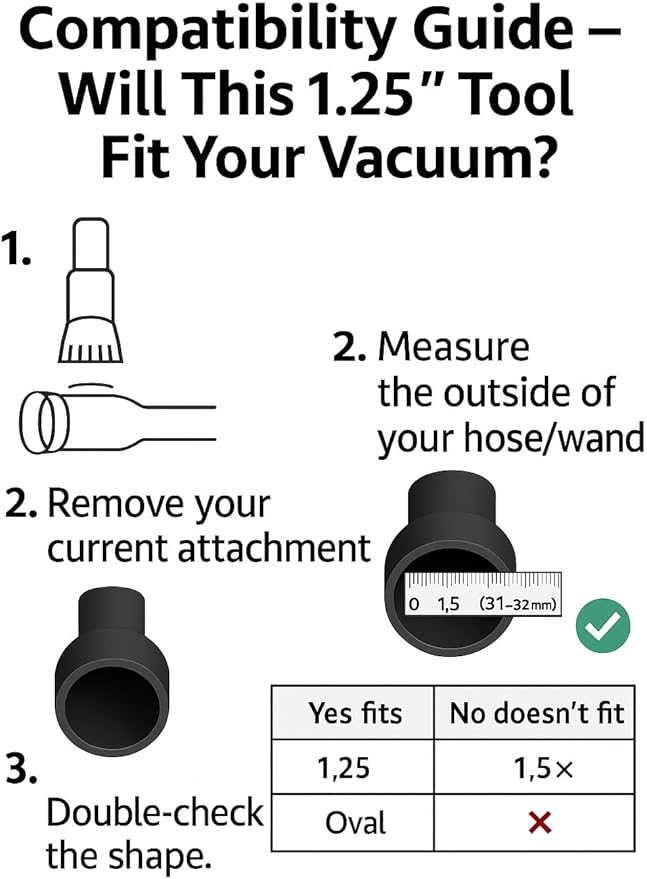 MP Maresh Products Genuine Deluxe Brush Attachment - Horse Hair Brush, Wet Dry Vacuum Cleaner, Central Vacuum System Parts & Accessories, Dust Floor, 32mm Standard Size - Black (12 Inch)