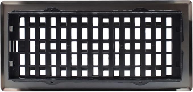 Decor Grates Metal Oriental Decorative Air Vent Cover 4x10 Floor Register – Adjustable Control Lever – AC Floor Vent Covers for Home Floor Vents – Fits 4 x 10 Inch Opening – Rubbed Bronze (AJH410-RB)