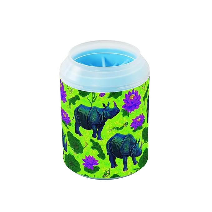 Dog Paw Cleaner Cups for Dogs Pet Foot Washer Paw Scrubber for Small Medium Large Dogs Cats Cleaning Cup Green Rhinos Purple Lotus