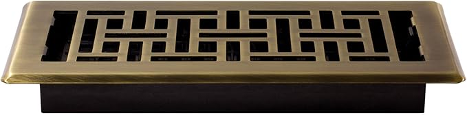 Decor Grates (4-Pack) AJH410-A Oriental Floor Register, 4x10 Inches, Antique Brass Finish