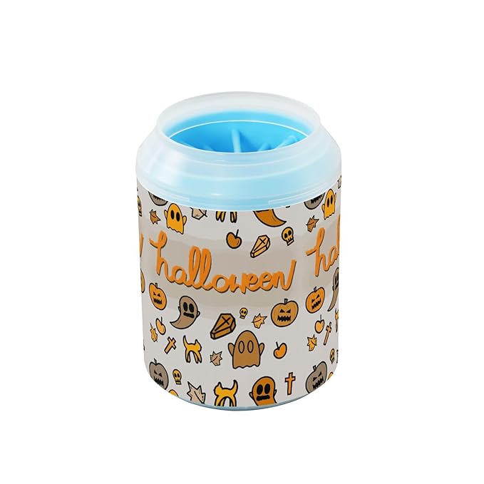 Dog Paw Cleaner Cups for Dogs Pets Foot Washer Paw Scrubber for Medium Small Cats Dogs Cleaning Cup Pumpkins Animal Cat