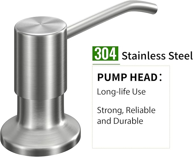 Kitchen Sink Soap Dispenser, Built in SoapDispenser, 47" Extension Tube kit, Counter Lotion Dispenser Pump, No Need More Refills (Brushed Nickel)