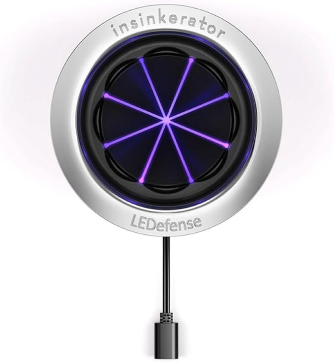 INSINKERATOR LEDefense Garbage Disposal Flange, Antimicrobial LED Accessory for INSINKERATOR Garbage Disposals, FLG-SS-LED
