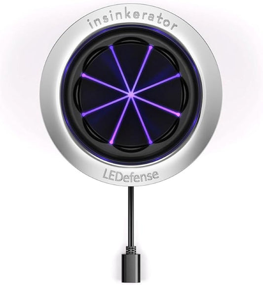 INSINKERATOR LEDefense Garbage Disposal Flange, Antimicrobial LED Accessory for INSINKERATOR Garbage Disposals, FLG-SS-LED