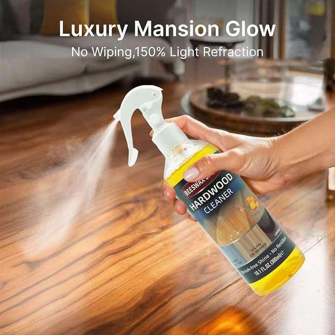 Furniture Polish Kit: Wood Cleaner Spray & Nourishing Care Oil – For Floors, Kitchen Tables, Desks & All Home Wood Furniture (300ml+120g)