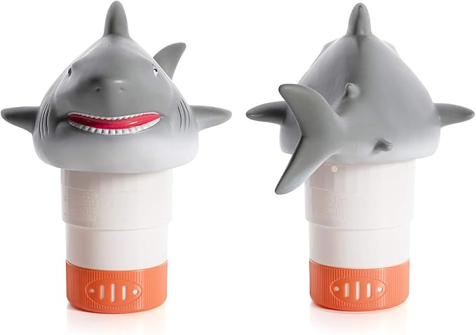 XY-WQ Chlorine Floater, Floating Pool Chlorine Dispenser (Shark), Fits 1 and 3 Inch Tablets for Large and Small Pools, Hot Tub, Spa