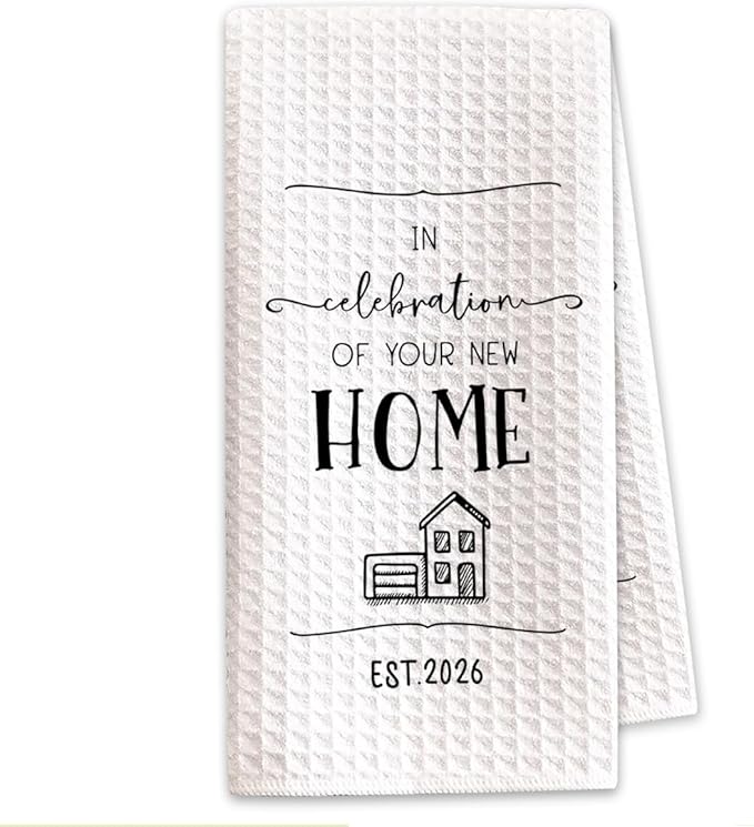 New Home Gift Kitchen Towels with Saying, Funny Decorative Hand Towel, Housewarming Gift Ideas for New Homeowners, Cute Funny Hand Towels Bathroom Kitchen 16x24 Inch-b08