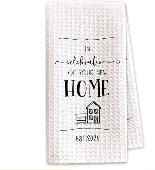 New Home Gift Kitchen Towels with Saying, Funny Decorative Hand Towel, Housewarming Gift Ideas for New Homeowners, Cute Funny Hand Towels Bathroom Kitchen 16x24 Inch-b08