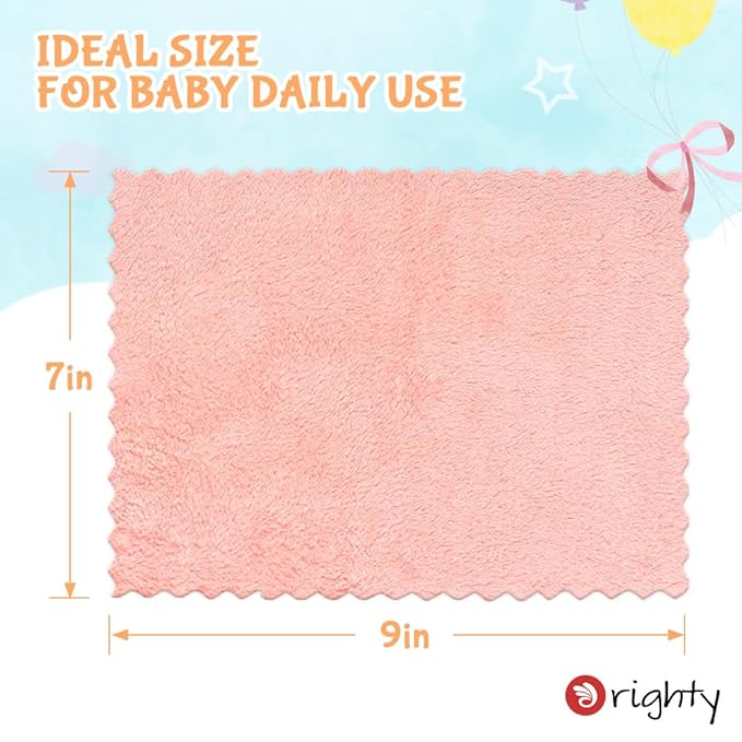 Orighty Baby Washcloths 12 Pack, Microfiber Coral Fleece Baby Face Towels, Soft and Absorbent Wash Cloths for Newborns, Infants and Toddlers, Gentle on Delicate Skin for Face Hands and Body, 7x9 Inch
