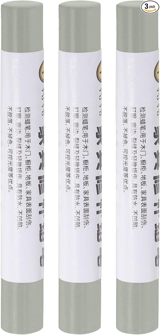 uxcell Furniture Repair Crayons, 3Pcs - Wood Wax Filler Stick, Furniture Markers Touch Up - for Scratches Holes Tables Desks Wooden Floors Cover Ups, Beige Gray