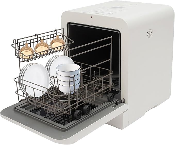 Portable Countertop Dishwasher with Drying Function, Compact Energy Saving Dishwasher for Apartments/RVs, Smart Mini Dishwasher For Apartments,Dorms,Rvs,Kitchens