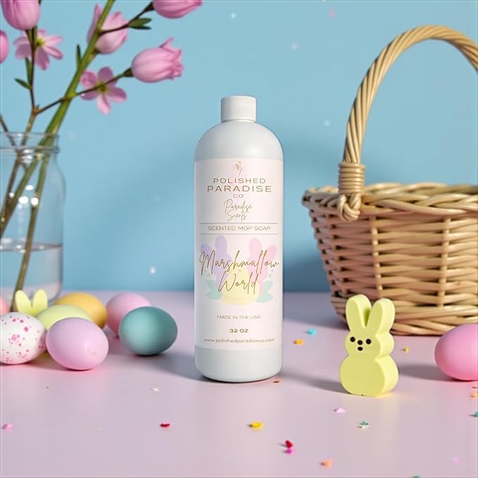 Paradise Scents Scented Mop Soap, Easter Holiday Floor Cleaner, Made in USA, 32 Oz (Vanilla Marshmallow World)