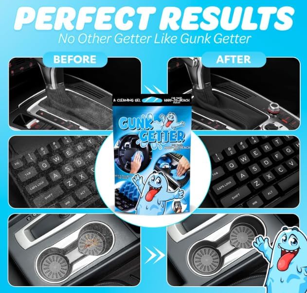 Cleaning Gel for Those Hard to Reach Places, Automotive Cup Holder Electronic Keyboard Office, Slime Gel Cleaner Dust Crumb Removal (Blueberry, 12 Pack)