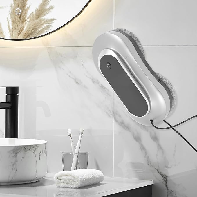 Window Cleaning Robot with Remote Control, Robot Window Cleaner w/Double-Side Water Spray, Automatic Plan Path and Recognize Border, Smart Window Vacuum for Interior/Exterior Windows Tiles Glass Door
