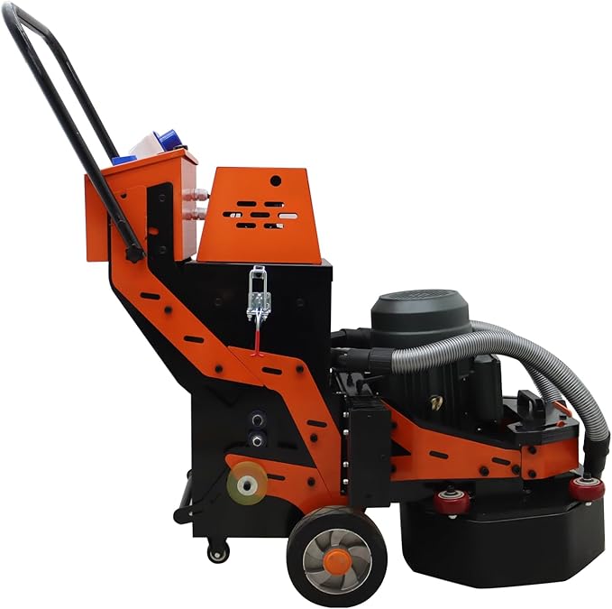 INTSUPERMAI Concrete Floor Polisher Hand-push Concrete Grinding Machine Cement Ground Grinder Floor Grinder Electric Concrete Floor Grinder Polishing Machine for Restore New and Old Ground 220V