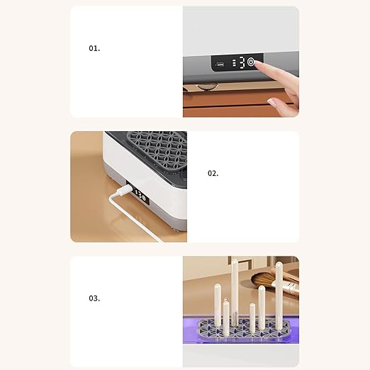 Ultrasonic Cleaner Machine – ABS 21x9.7x8.3cm 400ml | USB Rechargeable Retainer Cleaning Device Three Gear Deep Clean | Ultrasonic Cleaner For Dentures Jewelry Glasses Watches Braces And Daily Home Ca